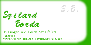 szilard borda business card